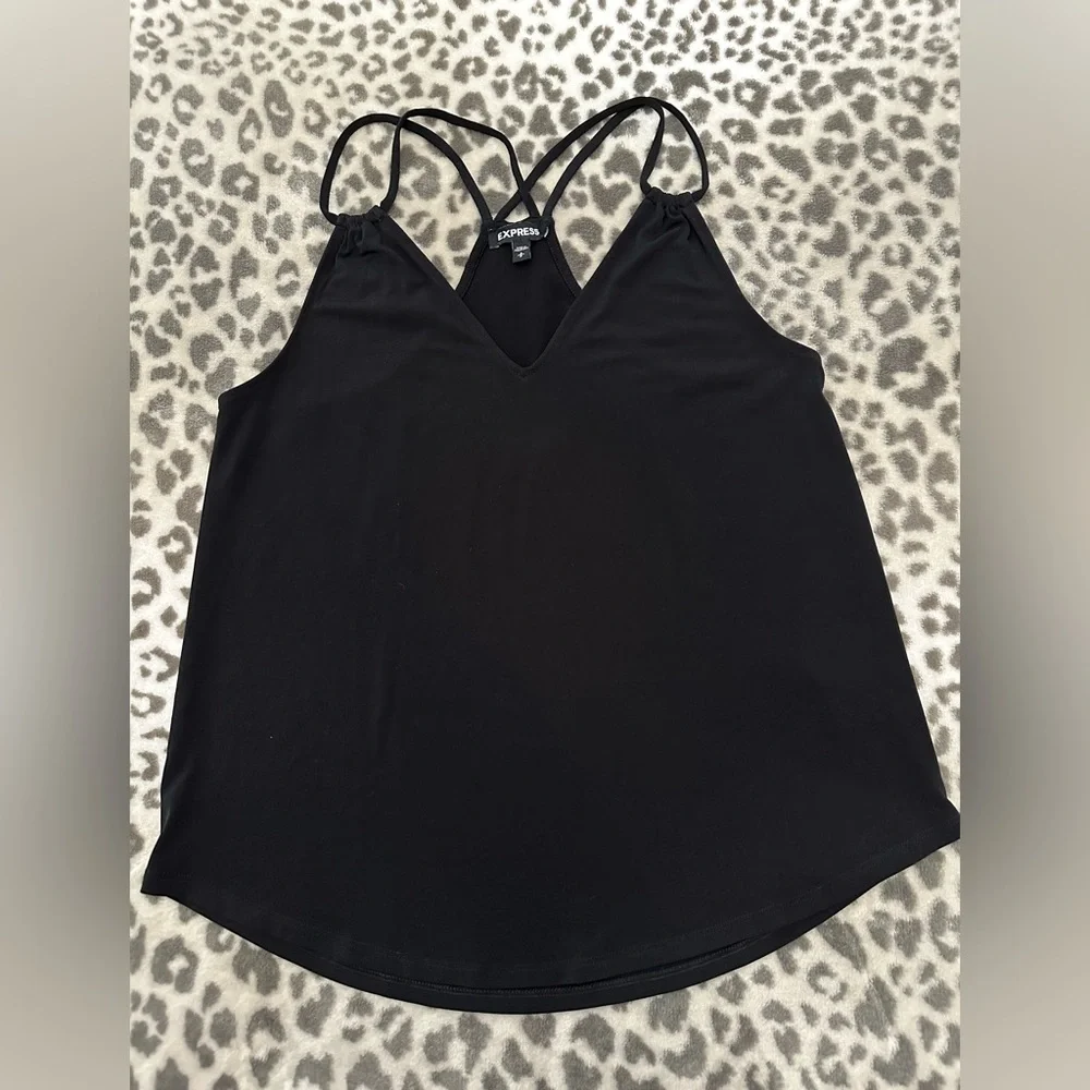 2018 Express Strappy Racerback Cami Tank Top in Black Size Small Women’s